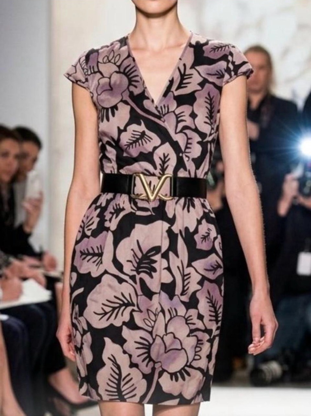 Mark New York Floral Dress Cap-Sleeve in Blush and Black Size 2